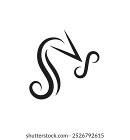 s letter arrow hair cut logo icon vector concept design template