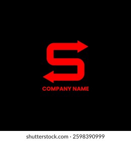 S letter and arrow icon logo design
