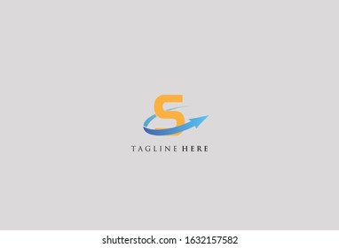 S Letter Arrow Icon Vector Logo Template Illustration Design. Vector Illustration