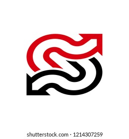 S Letter Arrow Logo Design Logo Template