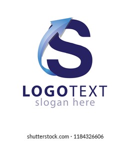 S Letter Arrow Logo Element