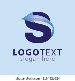 s Letter Arrow Logo Element