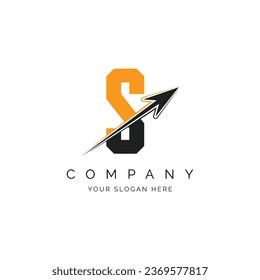 S Letter with Arrow Logo Template Illustration. S Alphabet Concept Design Modern Vector Monogram Icon