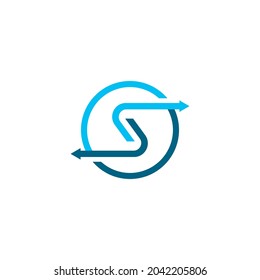 s letter arrow logo vector icon illustration design 