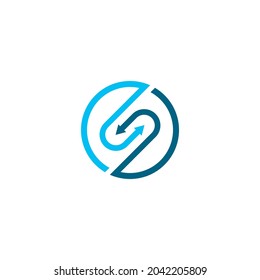 s letter arrow logo vector icon illustration design 