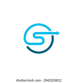 s letter arrow logo vector icon illustration design 