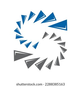 logotipo de triángulo de flecha de letra s