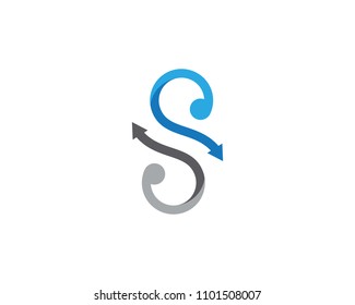 S Letter Arrow vector illustration icon Logo Template design
