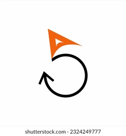 A S letter art logo design with rotating arrows.