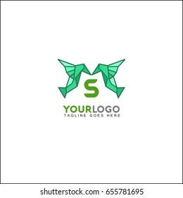 S Letter bird logo icon design template elements