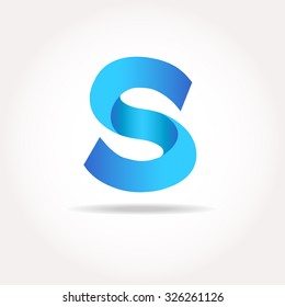 S letter blue colors  logo  - Vector Illustration, easy editable for your design. Letter s  blue logo on white background