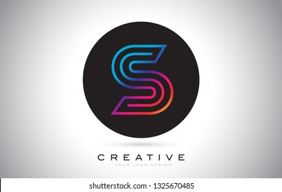 S Letter Blue Purple Monogram Logo Design. Colorful Vibrant Modern S Icon Design Vector Illustration.