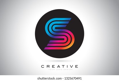 S Letter Blue Purple Monogram Logo Design. Colorful Vibrant Modern S Icon Design Vector Illustration.