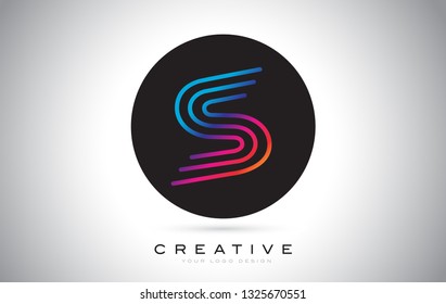 S Letter Blue Purple Monogram Logo Design. Colorful Vibrant Modern S Icon Design Vector Illustration.