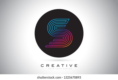 S Letter Blue Purple Monogram Logo Design. Colorful Vibrant Modern S Icon Design Vector Illustration.