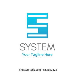 "S" letter bright logo for technological or electrical company or gadget store.