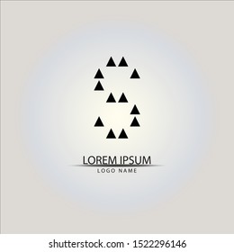 S Letter business logo design template. Abstract vector elements for corporate identity emblem, label or icon, made from triangle arrangement