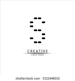 S Letter business logo design template. Abstract vector elements for corporate identity emblem, label or icon, made from obround shape pattern arrangement
