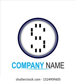 S Letter business logo design template in circle. Abstract vector elements for corporate identity emblem, label icon, or for push bottom. Vector illustration, EPS10.