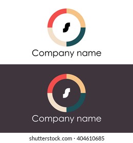 S letter business logo icon design template. Vector with four colors circle