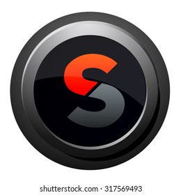 S letter, button icon