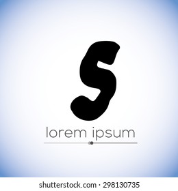 S letter calligraphic hand drawn logo (sign, symbol, icon)