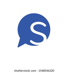 S Letter with Chat Logo Company