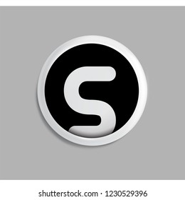 S Letter in circle icon logo element. letter logo template