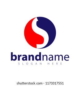 s letter in circle logo icon vector template
