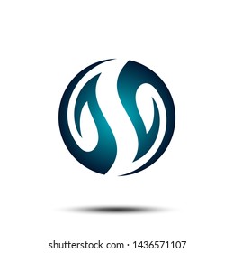 S Letter Circle Tribal Vector Logo Template 