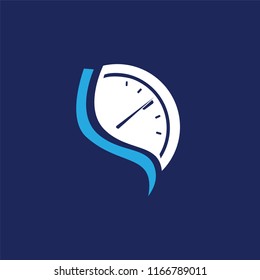 S Letter with Clock stopwatch logo icon vector
