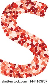 S letter color distributed circles dots illustration