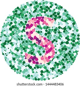 S letter color distributed circles dots illustration