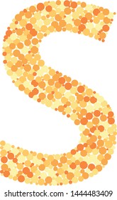 S letter color distributed circles dots illustration
