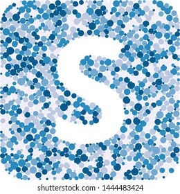 S letter color distributed circles dots illustration