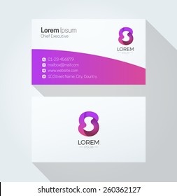 S Letter Colorful Business card with 3d Logo