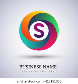 S letter colorful logo in the circle. Vector design template elements for your application or company identity.