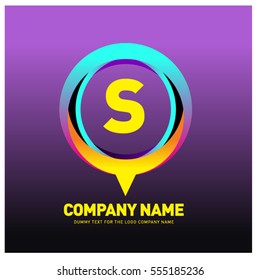 S letter colorful logo in the circle. Vector design template elements for your application or company identity.
