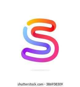 S letter colorful logo. Font style, vector design template elements for your application or corporate identity.