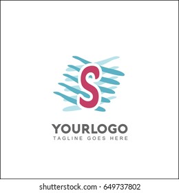 S Letter Creative line symbol. Design arrow and tower element. Abstract universal premium identity. 