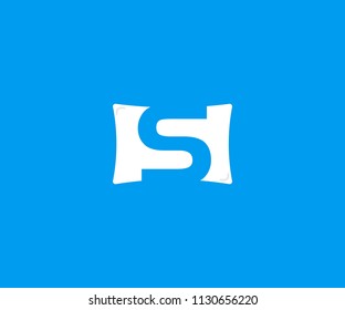 S Letter Creative Pillow Shape Logo Design