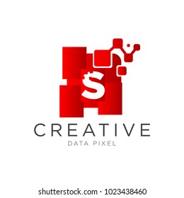 s letter data dixel logo