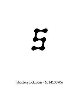 S letter digital icon vector