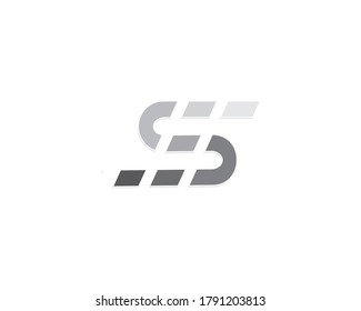 S letter with dotted line vector logo design icon