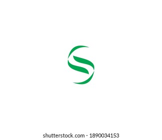 Concepto de logotipo de letra S y hoja ecológica