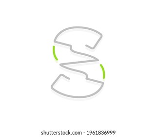 S letter ecology logo. Vector font for bio posters, spa emblem, vegan, herbal and botanical cards etc.    