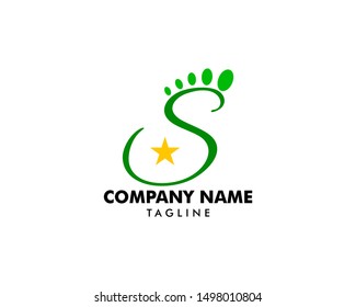 S Letter feet logo icon vector
