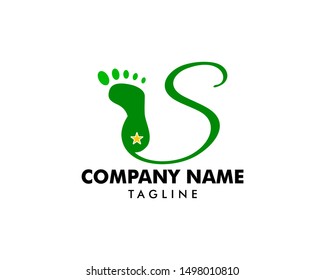 S Letter feet logo icon vector