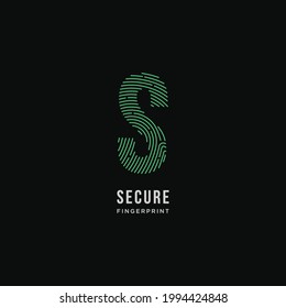 S Letter Fingerprint Logo Design Concept. Vector Illustration