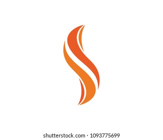 S letter Fire flame Logo Template vector icon Oil, gas and energy logo concept